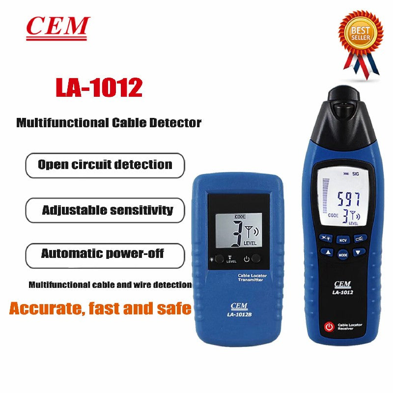 CEM LA-1012 General Cable Locator Tester Receiver with Transmitter Line Tracker Line Finding Multifunctional Line Detector CEM LA-1012 General Cable Locator Tester Receiver with Transmitter Line Tracker Line Finding Multifunctional Line Detector